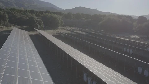 Aerial Solar Panel at farm Stock Footage 86489228