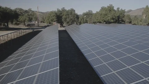 Aerial Solar Panel at farm Stock Footage 86489264