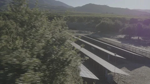 Aerial Solar Panel at farm Stock Footage 86491490