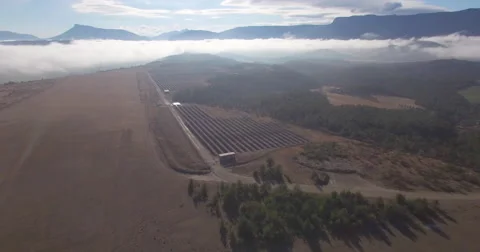 Aerial of solar panel installation Stock Footage 64832910