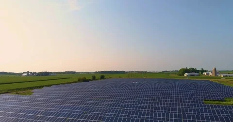 Aerial Solar Panel Rural Video stock 78674718