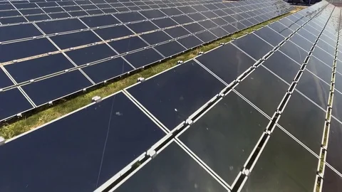 Aerial of Solar Panels in Field Stock Footage 75798450