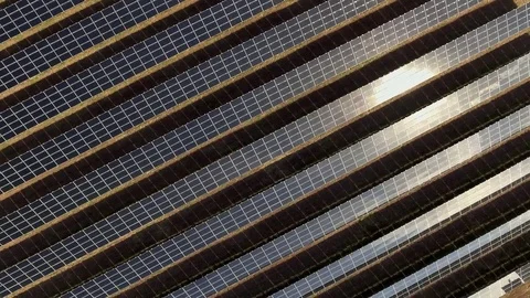 Aerial of Solar Panels in Field Stock Footage 75798465