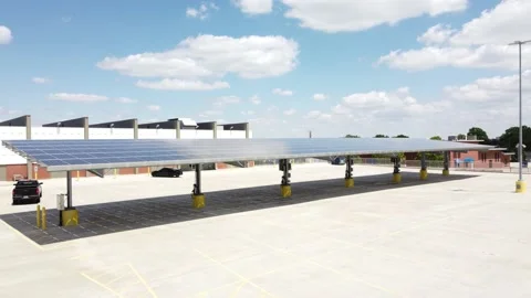 Aerial of Solar Panels Stock Footage 158894253