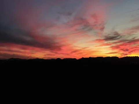 Aerial Sonoran Desert Sunset Stock Photos