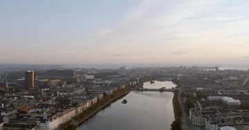 Aerial: Sortedam Lake Stock Footage 85633964