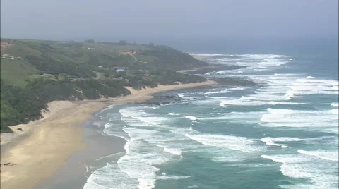 AERIAL South Africa-Tshani And Coastline | Stock Video | Pond5