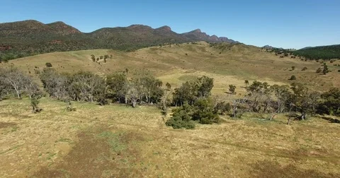 Aerial - South Australia Flinders Ranges Wilpena Pound_4K Stock Footage 72130341