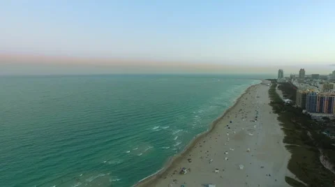 Aerial of South Beach Miami Stock Footage 48024778