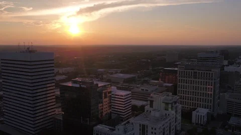 Aerial South Carolina Columbia July 2017 Sunset 4K Inspire 2 Stock Footage