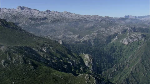 AERIAL Spain-Cloud Level On North Side Of The Picos De Europa National Park Stock Footage 51897094
