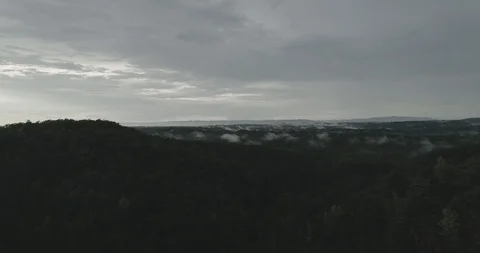 Aerial of Spectacular Cloud-Dappled Valley in North Carolina 4k Stock Footage 95452800