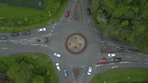 Aerial Spiral of a Roundabout 스톡 동영상 241334149
