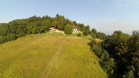 Aerial spring mountains 01 Stock Footage 86642371