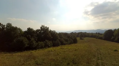 Aerial spring mountains 07 Stock Footage 86642678