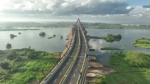 Aerial of Srandakan III on South Java Highway Видео 311383524