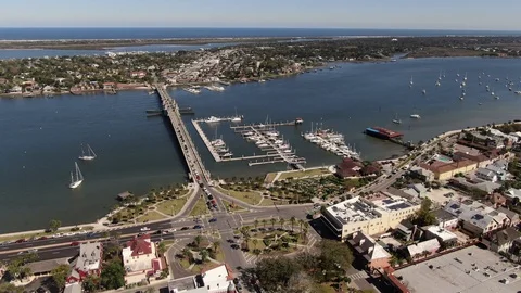 Aerial of St. Augustine, Florida Stock Footage 104777778