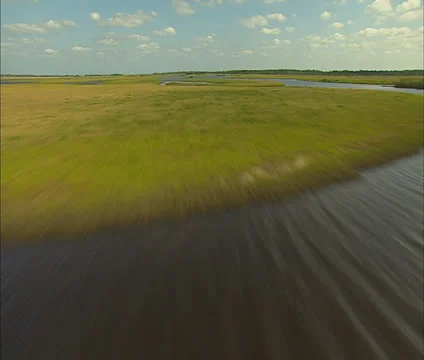 Aerial St. Johns River in Central Florida Stock Footage 22980491