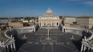 Aerial Of St. Peters Basilica And Square In Vatican City, Rome. Approaching N. Stock Footage