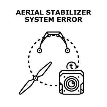 Aerial stabilizer system error creating technical problem Stockillustratie