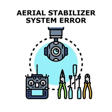 Aerial stabilizer system error maintenance and repair Stockillustratie