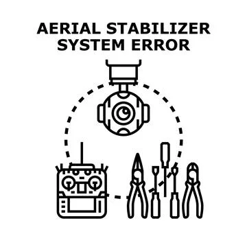 Aerial stabilizer system error maintenance and repair Stock-Illustration