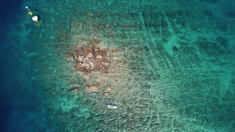 Aerial stand up paddle board lighthouse 4K zoom in Stock Footage 168493689