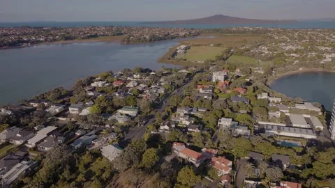 Aerial: Stanley point, Auckland, New Zealand Stock-Footage 166326901