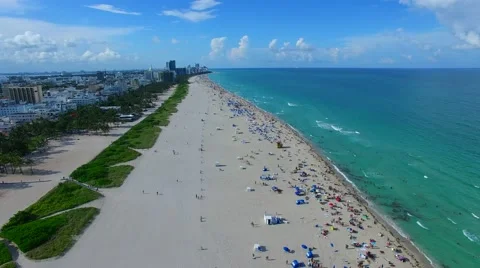 AERIAL - Static view of ocean drive Stock Footage 65153912