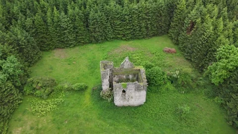 Aerial Static View of Pierce Castle in Rathpatrick County Kilkenny Ireland Stock Footage 332668640