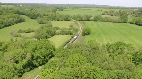Aerial Steam Train Stock Footage 50439684