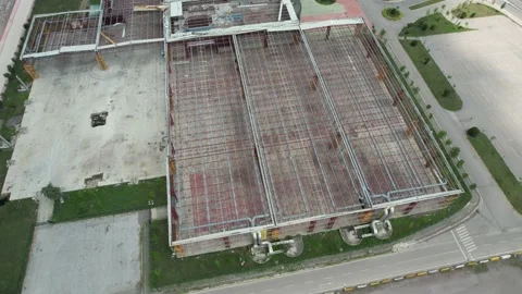 Aerial steel construction Stock Footage 201699436