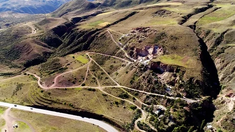 Aerial of a stone pit Stock Footage 78676898