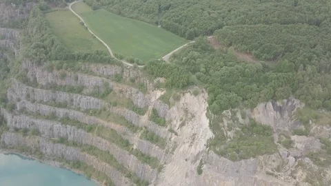 Aerial Stone Pit Huge Drop Off Stock Footage 110714509