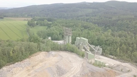 Aerial Stone Pit Machines Stock Footage 110715050