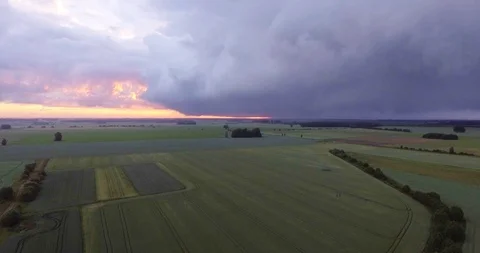 Aerial storm clouds moving fast across the sky Stock Footage 127558177