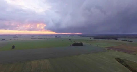 Aerial storm clouds moving fast across the sky Stock Footage 127558216