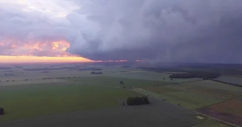 Aerial storm clouds moving fast across the sky Stock Footage 127558274