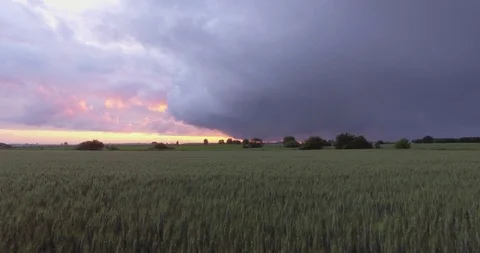 Aerial storm clouds moving fast across the sky Stock Footage 127558382