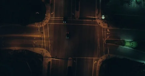 Aerial Straight down on Intersection rotating Stock Footage 96032018