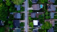 Aerial Of Suburban Homes In Nice Neighborhood Overhead View 4K Stock Footage