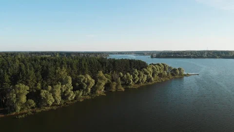 Aerial summer riverside Stock Footage 106882523