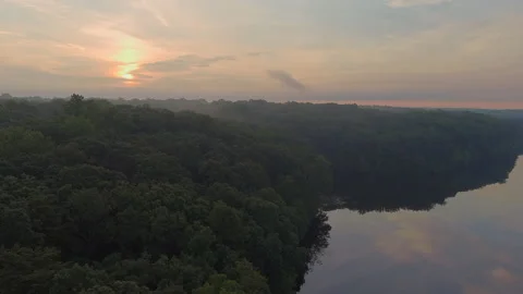 Aerial Sunrise Static Stock Footage 138775185