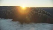 Aerial Sunrise View Coastal Mountains Big Sur California Stock Footage