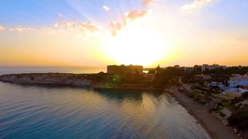 Aerial Sunset at Beach Видео 85529308
