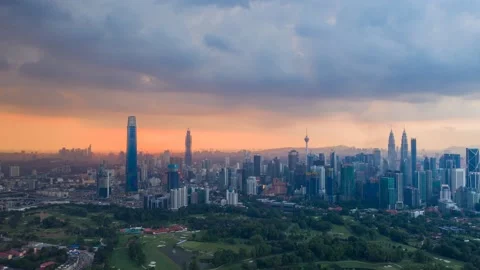 Aerial Sunset of cityscape Stock Footage 140075600