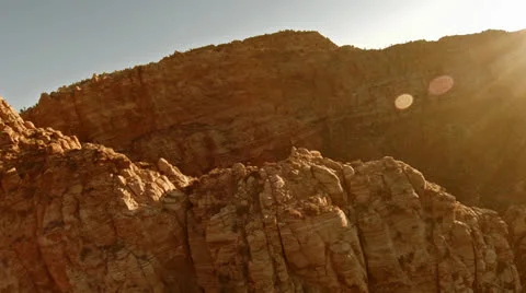 Aerial Sunset Cliff Ledges Video stock 25269813