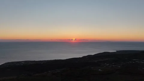 Aerial Sunset Clip, Clear View over Mediterranean Stock Footage 345525446