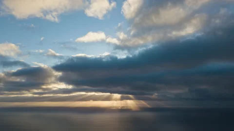 Aerial sunset clouds timelapse background Stock Footage 200945653