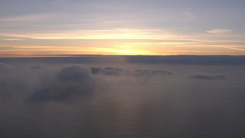 Aerial of sunset coast Norway Stock Footage 87779080